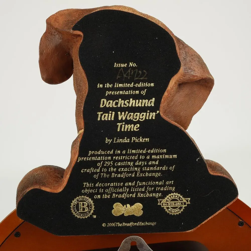 Bradford Exchange Dachshund Tail Waggin Tim Collector's Clock Linda Picken